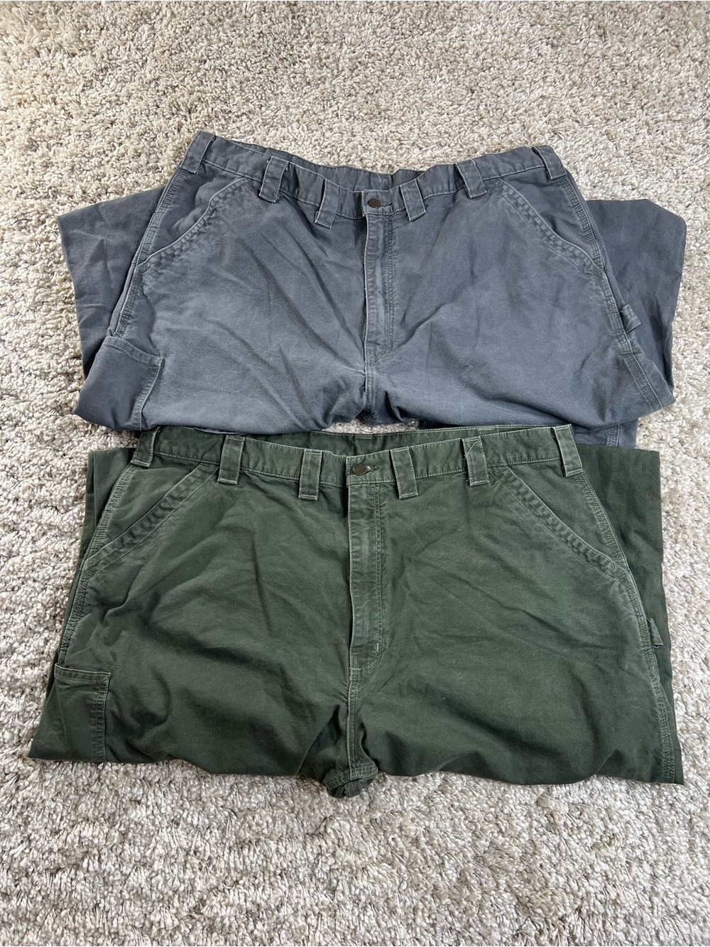 Carhartt Men's Cargo Pants in Olive Green and Slate Gray